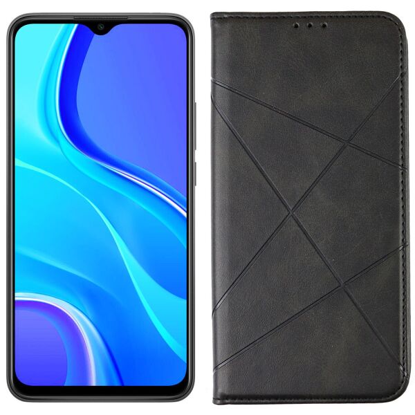 

Чехол-книжка Lines Leather for Xiaomi Redmi 9 Black (31019)