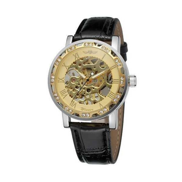Часы унисекс Winner 8012C Diamonds Automatic Black-Silver-Gold