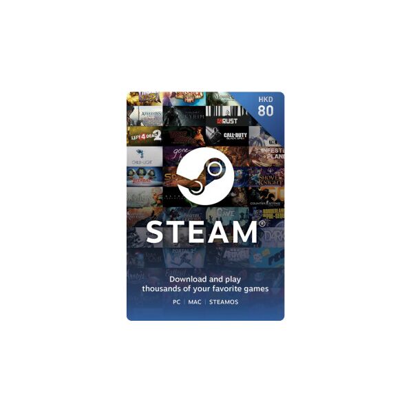 

Карта пополнения Steam Wallet Gift Card на сумму 80 HKD ($10 USD) | Hong-Kong Dollars