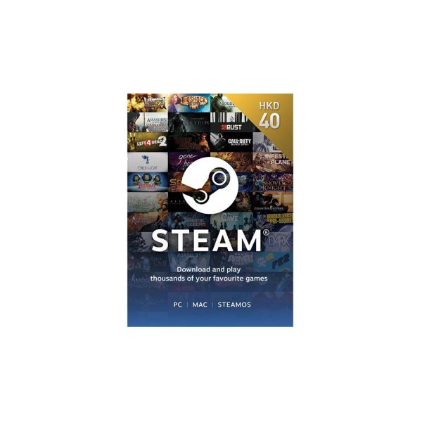 

Карта пополнения Steam Wallet Gift Card на сумму 40 HKD ($5 USD) | Hong-Kong Dollars