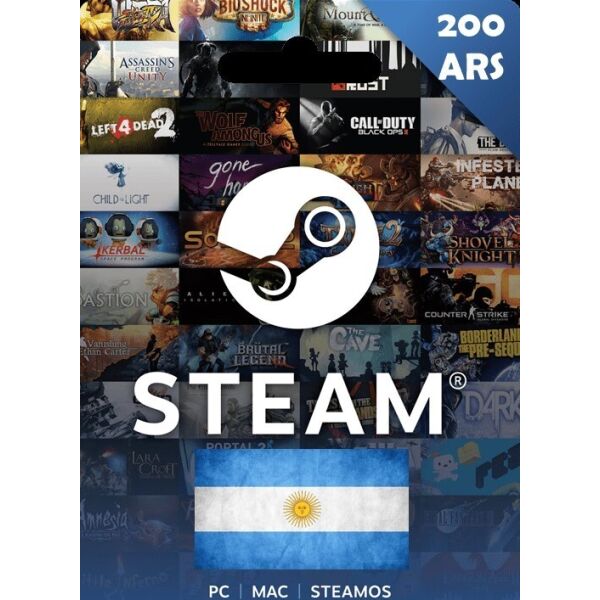 

Карта пополнения Steam Wallet Gift Card на сумму 200 ARS, (Аргентина)