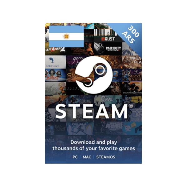 

Карта пополнения Steam Wallet Gift Card на сумму 300 ARS, (Аргентина)