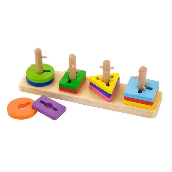 

Деревянный сортер-пирамидка Viga Toys Цветные фигуры (50968)