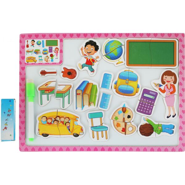 

Деревянная игрушка Досточка MD 1015 2в1 магнитная, для рисования ( 1015(Pink) 2в1(магнит/для рисов),пазл, в кул,30-22,5-1см)