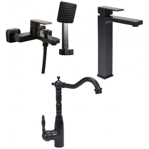 

Набор смесителей для ванны Fala Black XXL 75815+75816+75834