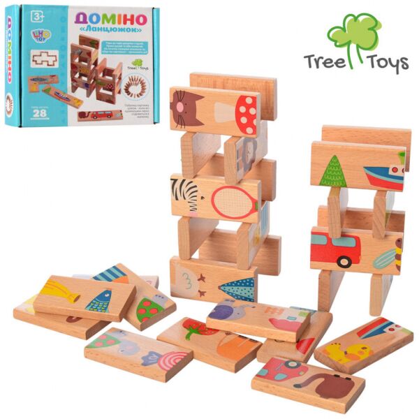 

Деревянная игрушка Домино MD 2421 28 деталей