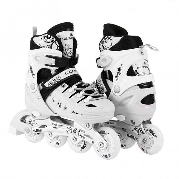 

Раздвижные роликовые коньки Scale Sport Белый 31-34 р (rls19)