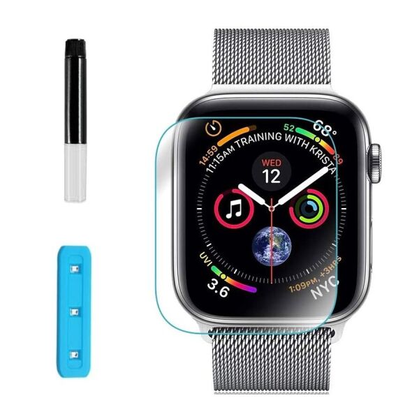 

3D Защитное стекло Nano Optics с УФ лампой для Apple Watch 44mm