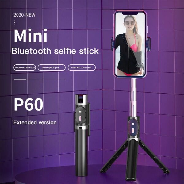 

Селфи палка-монопод для телефона Selfie P60 с кнопкой-пультом Bluetooth