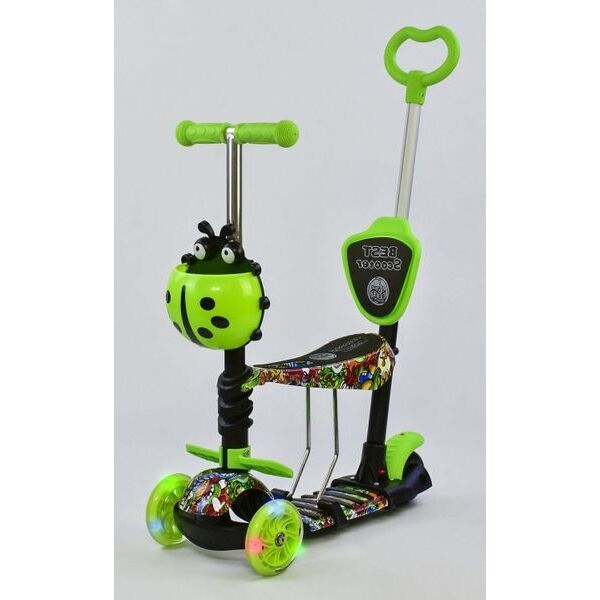 

Самокат Беговел 5в1 Scooter с родительской ручкой Салатовый (s2115)