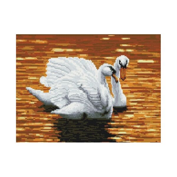 

Алмазная мозаика. Rainbow Art Лебеди на закате 30*40см EJ456