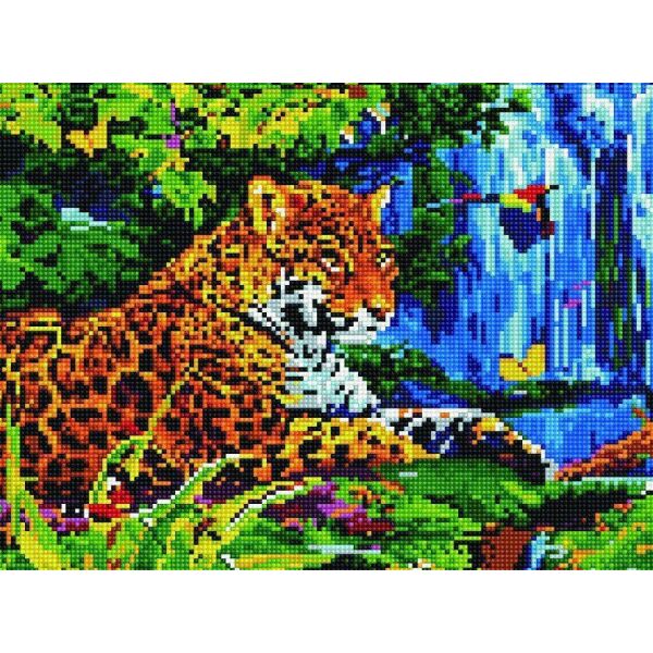 

Алмазная мозаика. Rainbow Art Гепард у водопада 30*40см EJ307