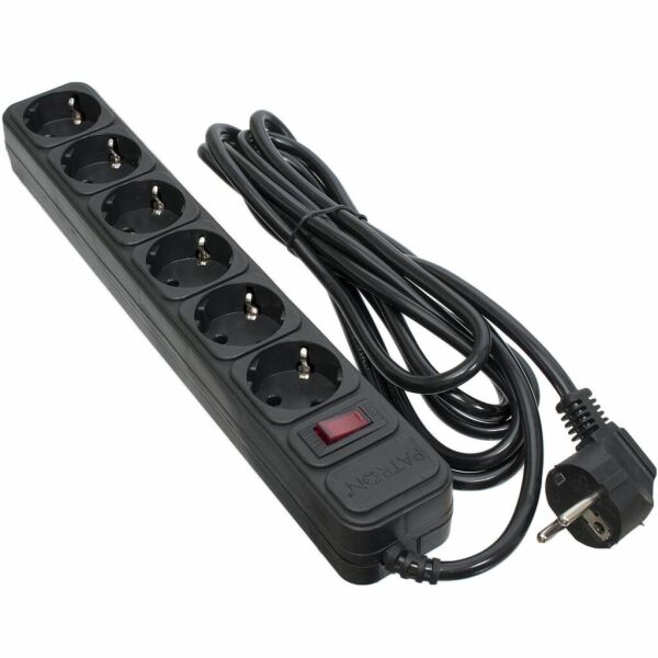 

Сетевой фильтр питания PATRON 3.0 m3*1mm2 (SP-1063) 6 розеток BLACK (EXT-PN-SP-1063)