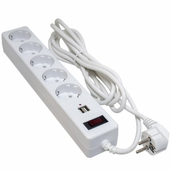 

Сетевой фильтр питания PATRON 3m + 2 USB 2.0, 2.1A, 5 роз. White (EXT-PN-SP-53-USB-W)