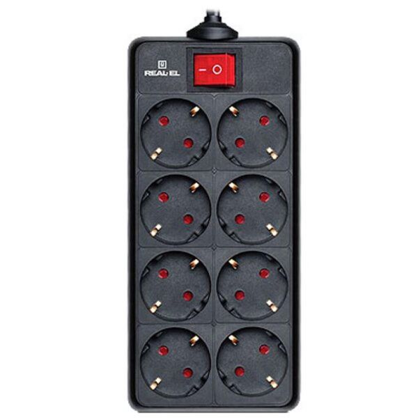 

Сетевой фильтр питания REAL-EL REAL-EL RS-8 PROTECT, 3m, black (EL122300022)