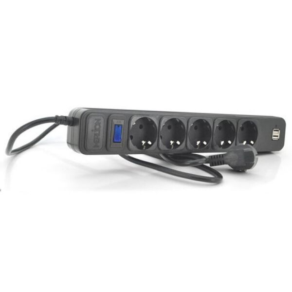 

Сетевой фильтр питания Merlion 5 розеток, 1,8 м + 2*USB (B518U)