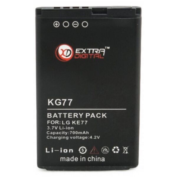 

Аккумуляторная батарея для телефона EXTRADIGITAL LG KG77 (700 mAh) (DV00DV6058)