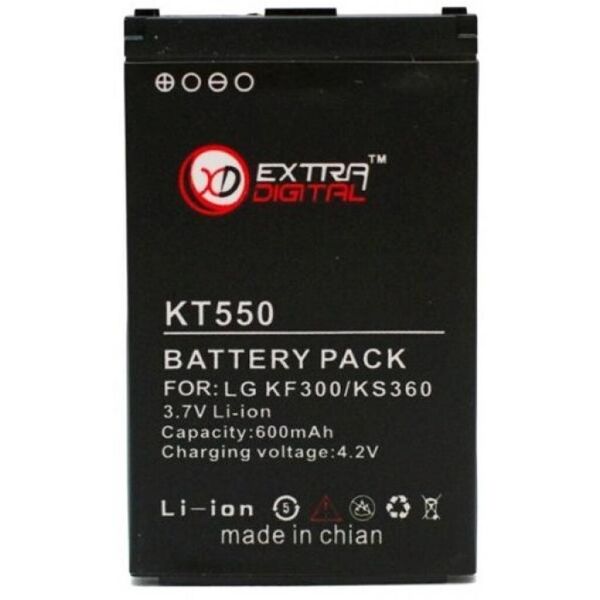 

Аккумуляторная батарея для телефона EXTRADIGITAL LG KF300 (600 mAh) (BML6242)