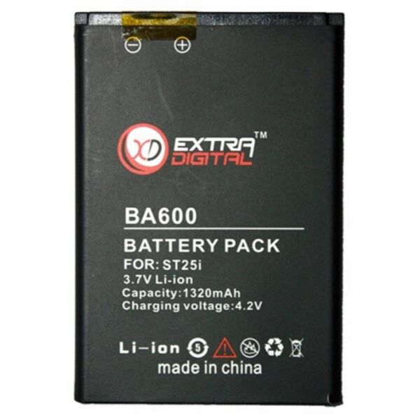 

Аккумуляторная батарея для телефона EXTRADIGITAL Sony Ericsson BA600 (1320 mAh) (BMS6344)