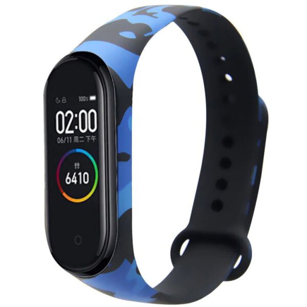 

Ремешок Painted Strap для Xiaomi Mi Band 5 Blue Camo