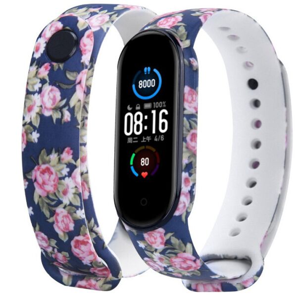 

Ремешок Painted Strap для Xiaomi Mi Band 5 Пионы
