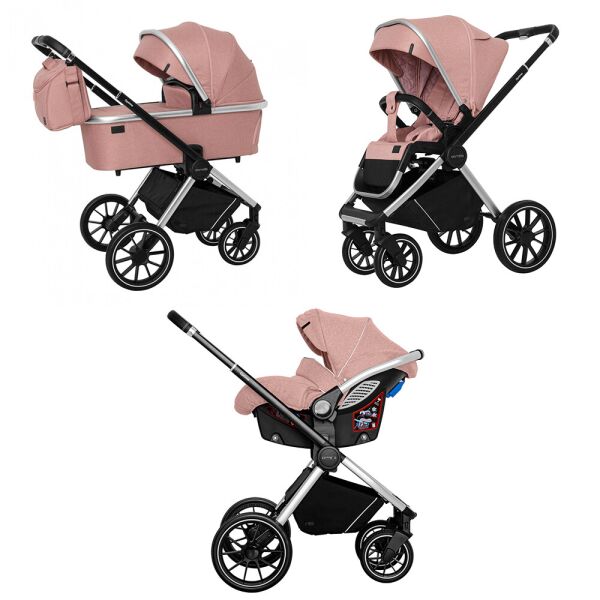 

Коляска универсальная CARRELLO Optima CRL-6504 (3in1) Hot Pink в льне /1/
