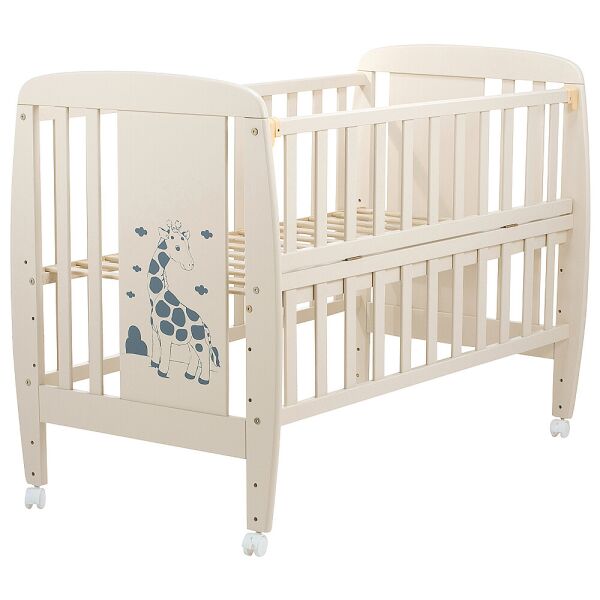 

Кровать Babyroom Жирафик откидной бок, колеса DJO-01 бук слоновая кость