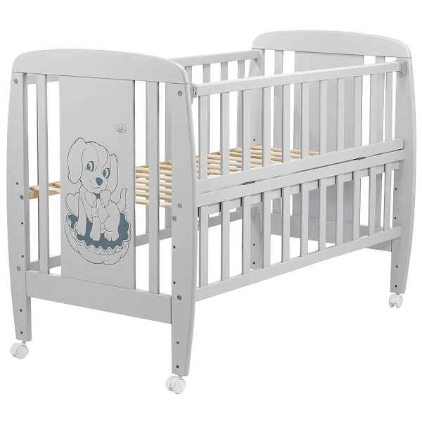 

Кровать Babyroom Собачка откидной бок, колеса DSO-01 бук серый