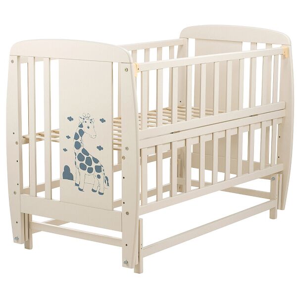 

Кровать Babyroom Жирафик маятник, откидной бок DJMO-02 бук слоновая кость