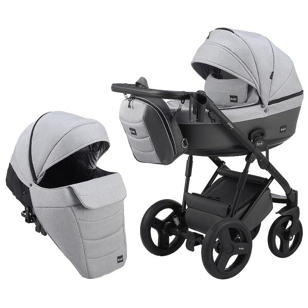 

Коляска 2 в 1 Bair Play Plus Soft BPS-218 серый - графит (кожа)