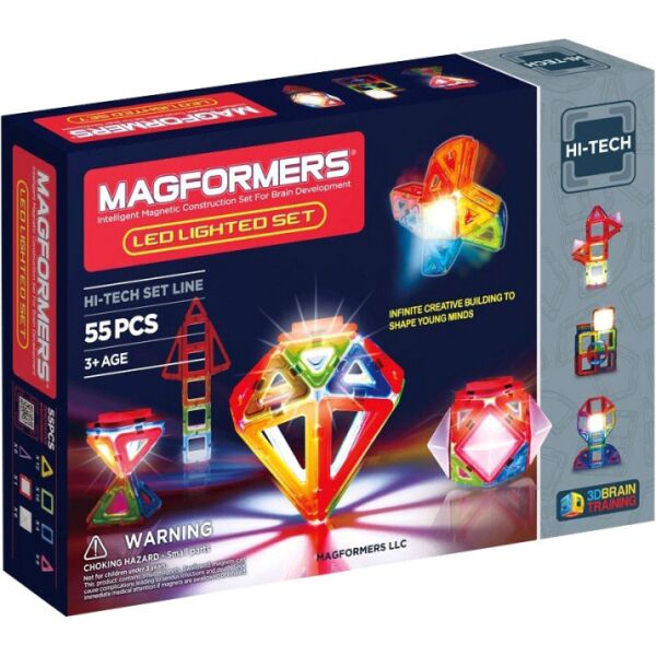 

Конструктор магнитный Magformers Набор с LED подсветкой, 55 эл.