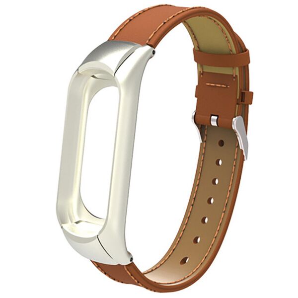 

Кожаный ремешок Leather Strap для Xiaomi Mi Band 3 / 4 Коричневый