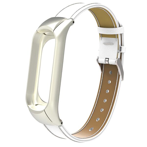 

Кожаный ремешок Leather Strap для Xiaomi Mi Band 3 / 4 Белый