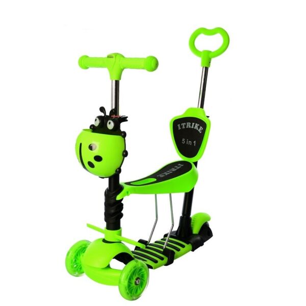 

Самокат 5 в 1 с фарой iTrike Maxi JR 3-026-L-GR Green (JR 3-026-L-GR)