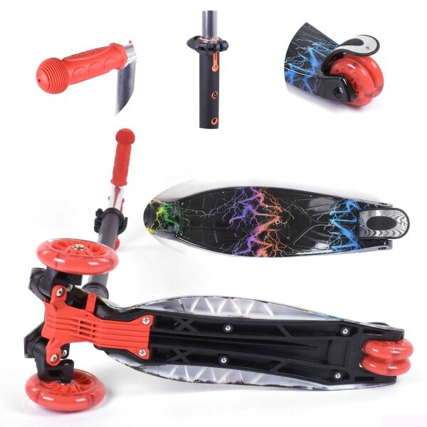 

Самокат детский четырехколесный Best Scooter алюминиевый руль светящиеся колеса красный (113-44808)