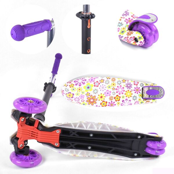 

Самокат детский четырехколесный Best Scooter алюминиевый руль светящиеся колеса фиолетовый (113-44808)