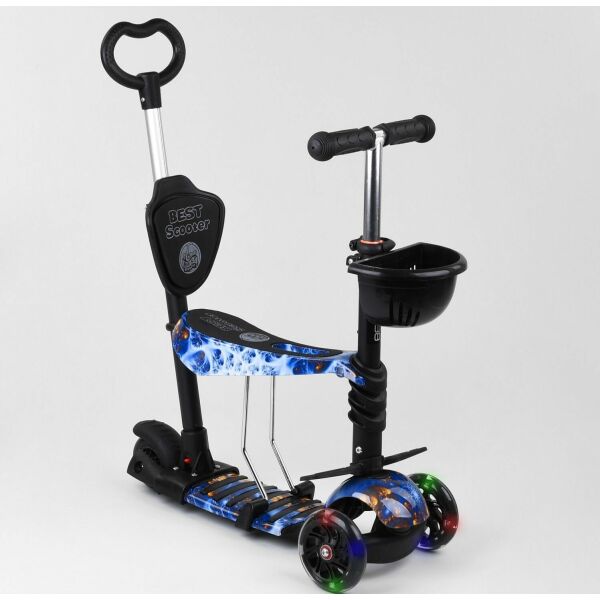 

Самокат-беговел с сиденьем, родительской ручкой, для детей от 1 года Best Scooter Абстракция32066, черный