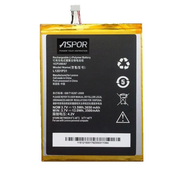 

Акrумулятор Aspor L12T1P33/L12D1P31 для Lenovo IdeaTab 3650 мАч
