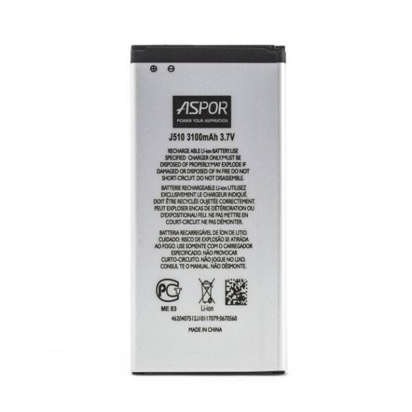 

Аккумулятор Aspor EB-BJ510CBC 3100mAh к телефону Samsung J510 Galaxy J5