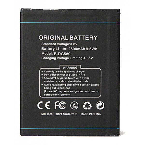 

Аккумулятор Doogee DG580/G580 Kissme 2500mAh