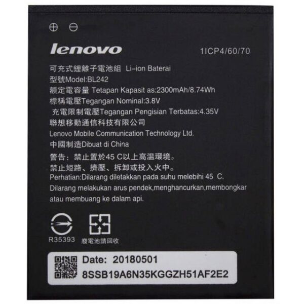 

Аккумулятор Lenovo BL242 2300 mAh к Lenovo A6000, A6010, K3 (K30-T)