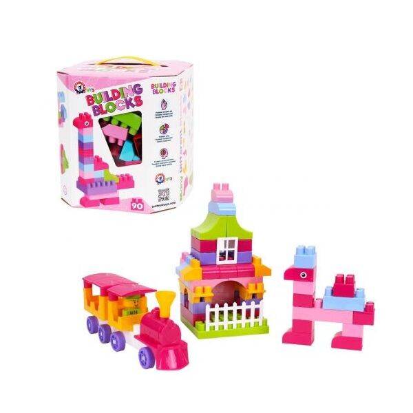 

Конструктор Building Blocks, 90 деталей, розовый 6535