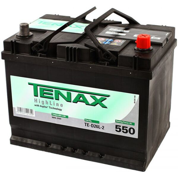 

Автомобильный аккумулятор TENAX HIGH ASIA TE-D26L-2 68Ah 550A