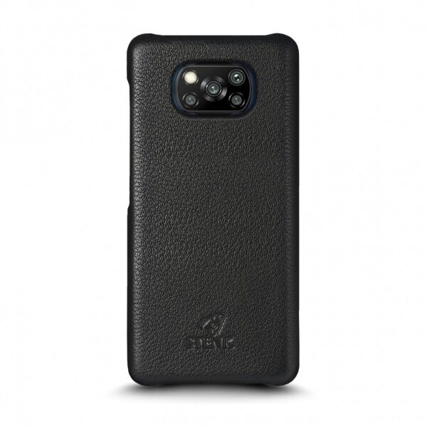 

Кожаная накладка Stenk Cover для Xiaomi Poco X3 Чёрная