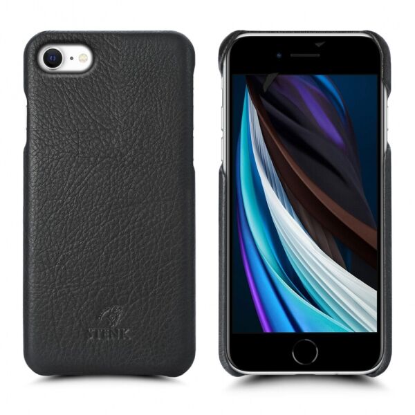 

Кожаная накладка Stenk Cover для Apple iPhone SE (2020) Чёрная