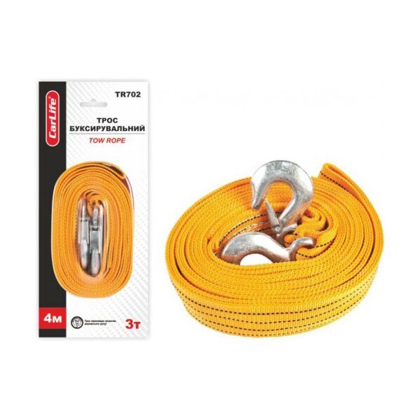 

Трос буксировочный 3 т 4,0м Carlife 2крюк/ (TR-702)