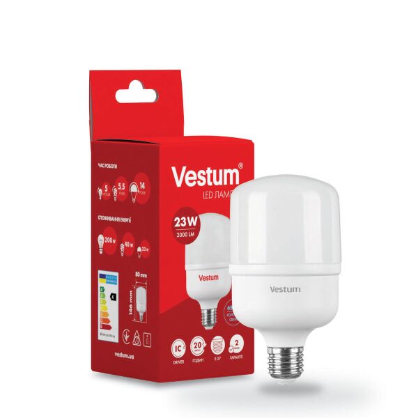 

Лампа LED высокомощная T80 23W 6500K 220V E27 TM Vestum