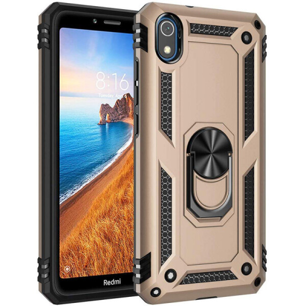 

Ударопрочный чехол Serge Ring магнитный держатель для Xiaomi Redmi 7A (Золотой) (775856)