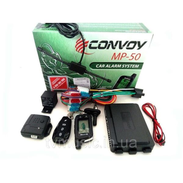 

Сигнализация 2way Convoy MP-50 - 2 брелка/1-дв.LCD дисп/без сирены/турботаймер/ дальн.450/1000м.