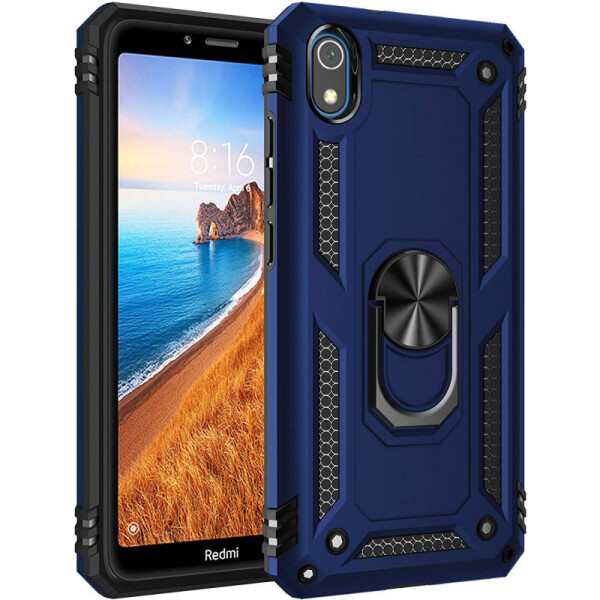 

Ударопрочный чехол Serge Ring магнитный держатель для Xiaomi Redmi 7A (Темно-синий) (775859)